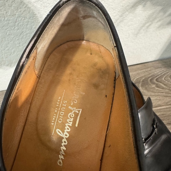 Salvatore Ferragamo Black Loafers with Polished Finish - Picture 9 of 13